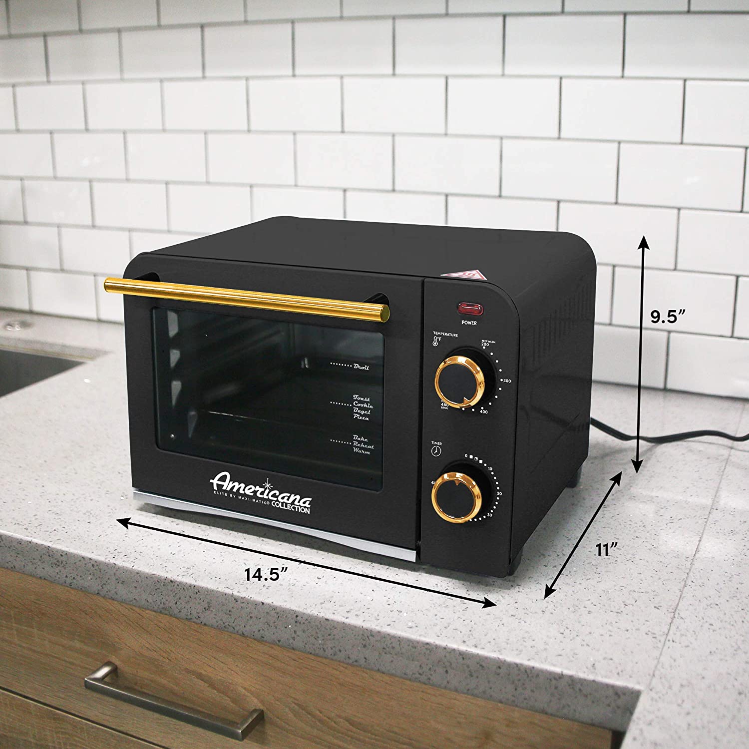 Elite Gourmet Americana Retro Vintage Diner 50’s Microwave Retro